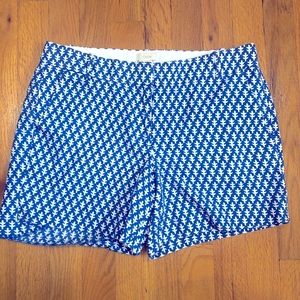 J. Crew Blue & White Print Shorts Size 4